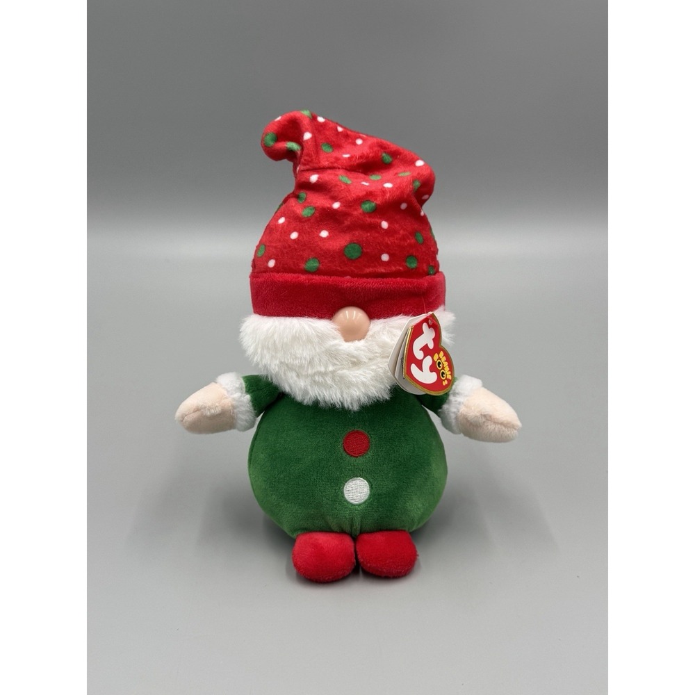 Ty Beanie Boos Gnolan Gnome Plush Holiday Doll 7 Inch Stuffed Toy 2023